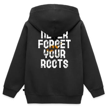 Chypre - Sweat Premium à capuche zippé enfant bio - noir - Dos - AI Model Kid Male (0cm)