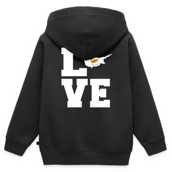 Chypre - Sweat Premium à capuche zippé enfant bio - noir - Dos - AI Model Kid Male (0cm)