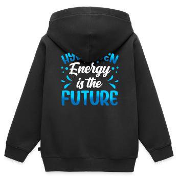 L’énergie de l’hydrogène est l’avenir de l’hydrogène - Sweat Premium à capuche zippé enfant bio - noir - Dos - AI Model Kid Male (0cm)