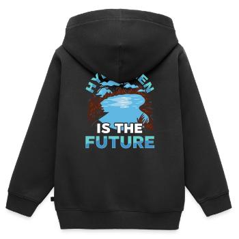 L’hydrogène est l’élément hydrogène du futur - Sweat Premium à capuche zippé enfant bio - noir - Dos - AI Model Kid Male (0cm)