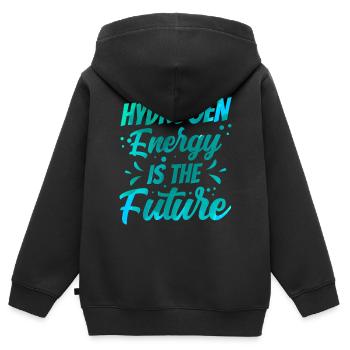 L’énergie de l’hydrogène est l’avenir de l’hydrogène - Sweat Premium à capuche zippé enfant bio - noir - Dos - AI Model Kid Male (0cm)