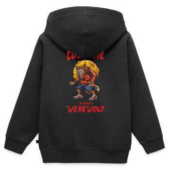 C’est Mon Costume Humain. Je suis - Sweat Premium à capuche zippé enfant bio - noir - Dos - AI Model Kid Male (0cm)