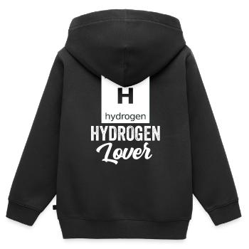 Hydrogen Lover Element Énergie hydrogène - Sweat Premium à capuche zippé enfant bio - noir - Dos - AI Model Kid Male (0cm)