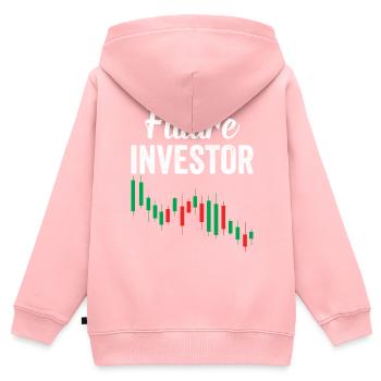 Futur Investisseur Investir Investir - Sweat Premium à capuche zippé enfant bio - rose - Dos - AI Model Kid Female (0cm)