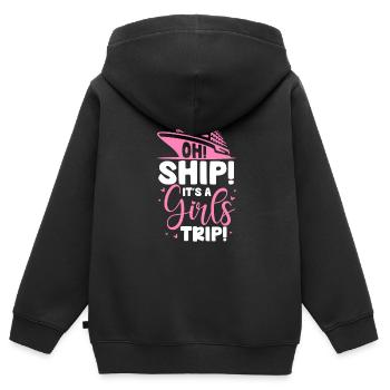 Kreuzfahrt - Kinder Premium Organic Zip Hoodie - Schwarz - Hinten - AI Model Kid Male (0cm)