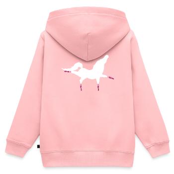 Dressur Reiten Reiten Reiter Reiten - Kinder Premium Organic Zip Hoodie - Rosa - Hinten - AI Model Kid Female (0cm)