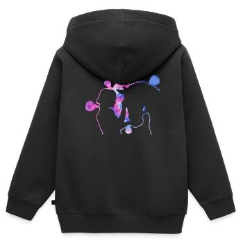 Dressur Reiten Reiten Reiter Reiten - Kinder Premium Organic Zip Hoodie - Schwarz - Hinten - AI Model Kid Male (0cm)