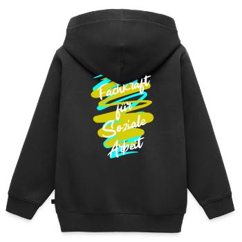 Soziale Arbeit - Kinder Premium Organic Zip Hoodie - Schwarz - Hinten - AI Model Kid Male (0cm)