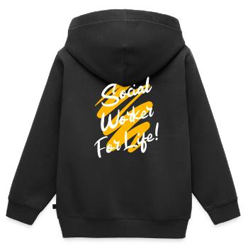 Soziale Arbeit - Kinder Premium Organic Zip Hoodie - Schwarz - Hinten - AI Model Kid Male (0cm)