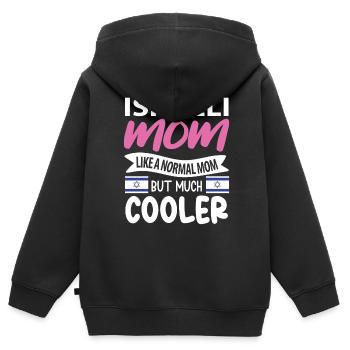 Israel - Kinder Premium Organic Zip Hoodie - Schwarz - Hinten - AI Model Kid Male (0cm)