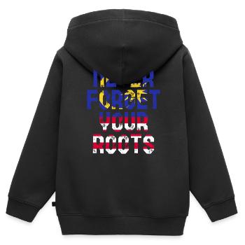 Malaysia - Kinder Premium Organic Zip Hoodie - Schwarz - Hinten - AI Model Kid Male (0cm)