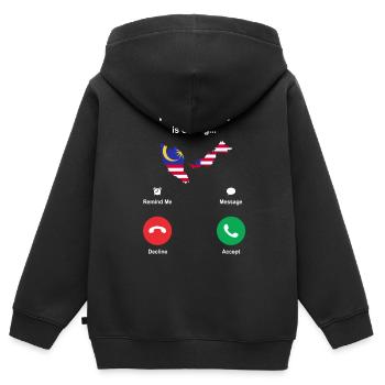 Malaysia - Kinder Premium Organic Zip Hoodie - Schwarz - Hinten - AI Model Kid Male (0cm)