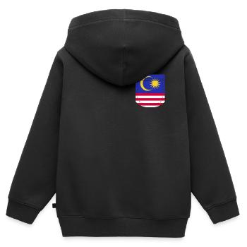 Malaysia - Kinder Premium Organic Zip Hoodie - Schwarz - Hinten - AI Model Kid Male (0cm)