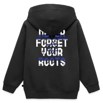 Chypre - Sweat Premium à capuche zippé enfant bio - noir - Dos - AI Model Kid Male (0cm)