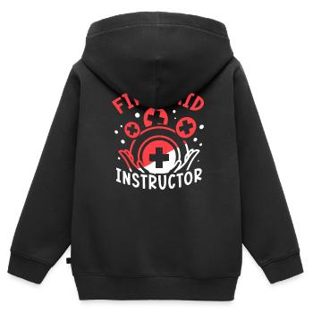 Instructor for First Aid Course Teacher Trainer - Kids Premium Organic Zip-up Hoodie - black - Back - AI Model Kid Male (0cm)