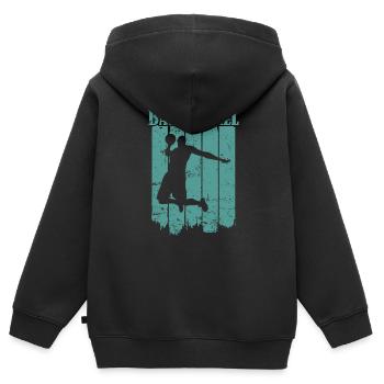 Basketball Ballsport Amerika Teamsport - Kinder Premium Organic Zip Hoodie - Schwarz - Hinten - AI Model Kid Male (0cm)