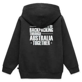 Let's go Backpacking through Australia together - Kinder Premium Organic Zip Hoodie - Schwarz - Hinten - AI Model Kid Male (0cm)