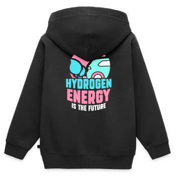 L’énergie de l’hydrogène est l’avenir de l’hydrogène - Sweat Premium à capuche zippé enfant bio - noir - Dos - AI Model Kid Male (0cm)
