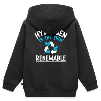 Wasserstoff Ist Die Wahre Erneuerbare Energie - Kinder Premium Organic Zip Hoodie - Schwarz - Hinten - AI Model Kid Male (0cm)
