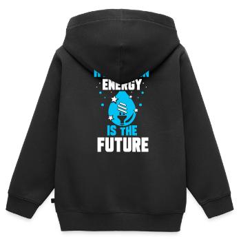 L’énergie de l’hydrogène est l’avenir de l’hydrogène - Sweat Premium à capuche zippé enfant bio - noir - Dos - AI Model Kid Male (0cm)
