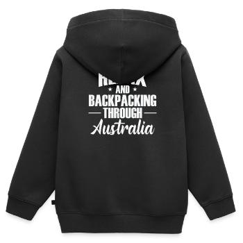 Relax and Backpacking through Australia Freedom - Kinder Premium Organic Zip Hoodie - Schwarz - Hinten - AI Model Kid Male (0cm)