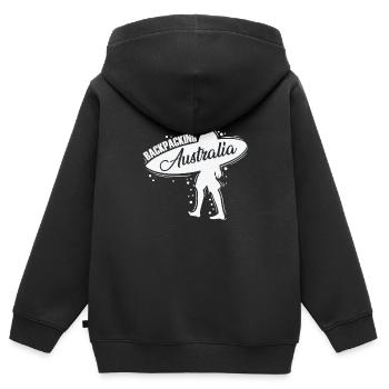 Backbacking Australia Outback Abenteuer - Kinder Premium Organic Zip Hoodie - Schwarz - Hinten - AI Model Kid Male (0cm)