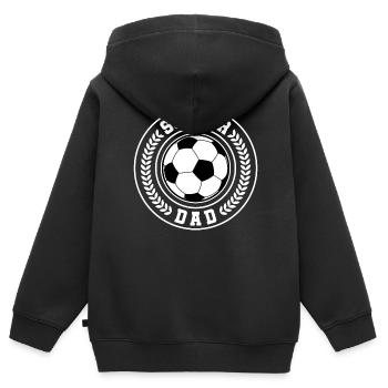 Fußball-vati-vater-papa-entwurf Für Fußballer - Kinder Premium Organic Zip Hoodie - Schwarz - Hinten - AI Model Kid Male (0cm)
