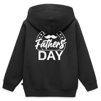 Glücklicher Vatertags-vati-vati-papa-entwurf - Kinder Premium Organic Zip Hoodie - Schwarz - Hinten - AI Model Kid Male (0cm)