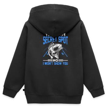 Angler - Kinder Premium Organic Zip Hoodie - Schwarz - Hinten - AI Model Kid Male (0cm)