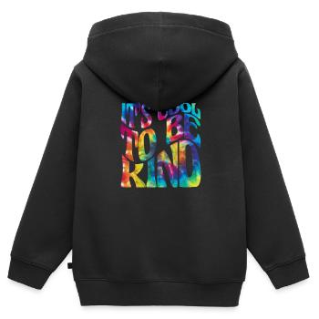 Hippie - Kinder Premium Organic Zip Hoodie - Schwarz - Hinten - AI Model Kid Male (0cm)