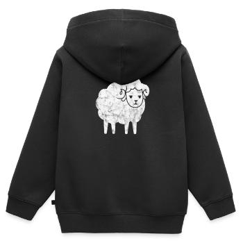 Moutons Élevage Élevage Mouton Chèvre Cadeau - Sweat Premium à capuche zippé enfant bio - noir - Dos - AI Model Kid Male (0cm)