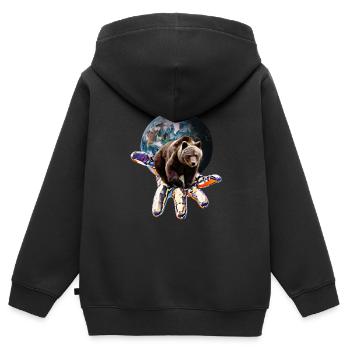Grizzly - Kinder Premium Organic Zip Hoodie - Schwarz - Hinten - AI Model Kid Male (0cm)