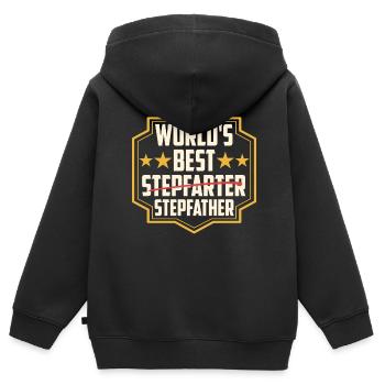 Le meilleur beau-père du monde Beau-père Beau-père Beau-père - Sweat Premium à capuche zippé enfant bio - noir - Dos - AI Model Kid Male (0cm)