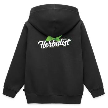 Herb Collector Herb Garden Herbes aromatiques - Sweat Premium à capuche zippé enfant bio - noir - Dos - AI Model Kid Male (0cm)