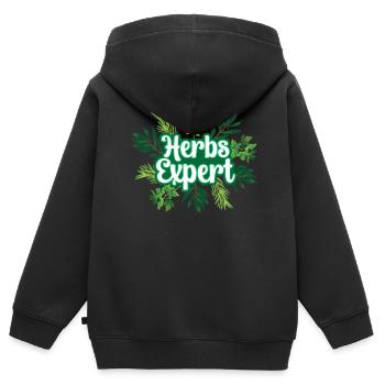 Herb Expert Herb Herb Garden - Sweat Premium à capuche zippé enfant bio - noir - Dos - AI Model Kid Male (0cm)