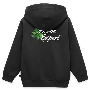 Herb Expert Herb Herb Garden - Sweat Premium à capuche zippé enfant bio - noir - Dos - AI Model Kid Male (0cm)