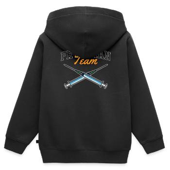 Médecin de l’équipe Médecin de l’équipe Médecin Médecin Médecine - Sweat Premium à capuche zippé enfant bio - noir - Dos - AI Model Kid Male (0cm)