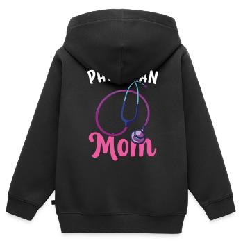 Médecin Mère Profession Médecin Médecin Médecin - Sweat Premium à capuche zippé enfant bio - noir - Dos - AI Model Kid Male (0cm)