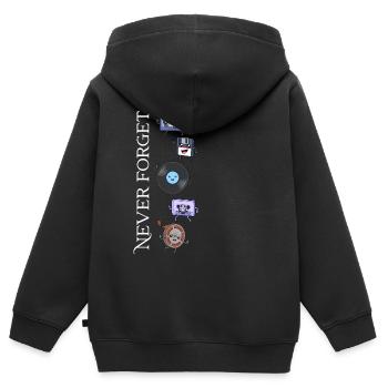 Record and Friends - Never Forget - Kids Premium Organic Zip-up Hoodie - black - Back - AI Model Kid Male (0cm)