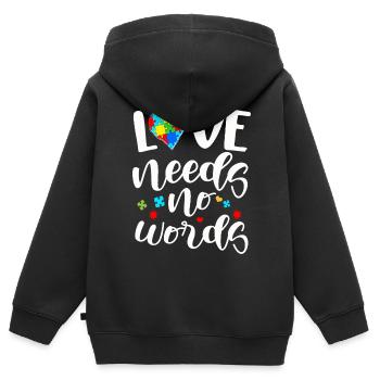 Autismus Geschenk Autist Asperger ADHS Autism - Kinder Premium Organic Zip Hoodie - Schwarz - Hinten - AI Model Kid Male (0cm)