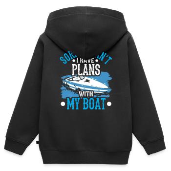 Malheureusement, je ne peux pas avoir de plans avec mon bateau - Sweat Premium à capuche zippé enfant bio - noir - Dos - AI Model Kid Male (0cm)