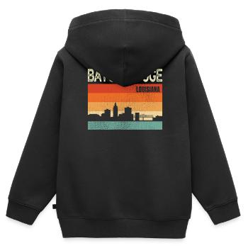 Baton Rouge Louisiana - Kinder Premium Organic Zip Hoodie - Schwarz - Hinten - AI Model Kid Male (0cm)