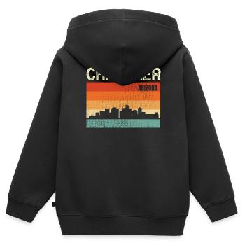 Chandler Arizona - Kids Premium Organic Zip-up Hoodie - black - Back - AI Model Kid Male (0cm)