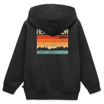 Henderson Nevada - Sweat Premium à capuche zippé enfant bio - noir - Dos - AI Model Kid Male (0cm)