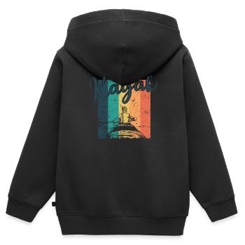 Kayak Kanu Paddelboot Wassersport Kajak - Kinder Premium Organic Zip Hoodie - Schwarz - Hinten - AI Model Kid Male (0cm)