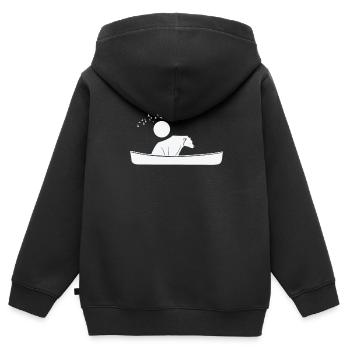 Kayak Wasser Paddelboot Wassersport Kanu - Kinder Premium Organic Zip Hoodie - Schwarz - Hinten - AI Model Kid Male (0cm)