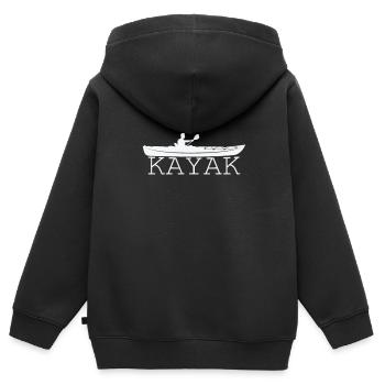 Kayak Paddelboot Wassersport Kanu fahren - Kinder Premium Organic Zip Hoodie - Schwarz - Hinten - AI Model Kid Male (0cm)