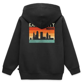 Toledo ( Ohio) - Sweat Premium à capuche zippé enfant bio - noir - Dos - AI Model Kid Male (0cm)