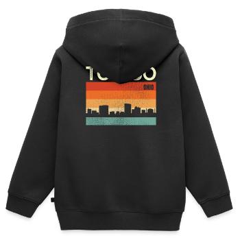 Toledo ( Ohio) - Sweat Premium à capuche zippé enfant bio - noir - Dos - AI Model Kid Male (0cm)