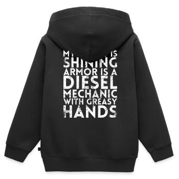 My Knight is Shining Armor est un diesel pour - Sweat Premium à capuche zippé enfant bio - noir - Dos - AI Model Kid Male (0cm)